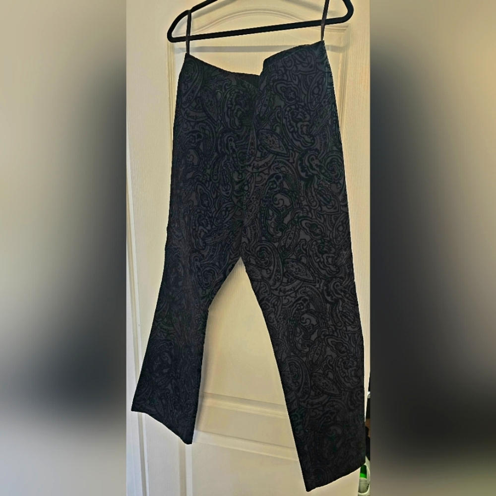 Black brocade dress pants